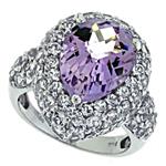 Prima   Pink Amethyst And White Topaz Ring