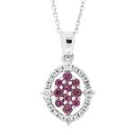 Prima   Ruby & Diamond Pendant With Chain