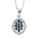 Prima   Sapphire & Diamond Pendant With Chain