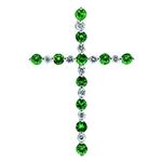 Prima   Tsavorite & Diamond Cross Pendant