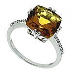 Prima   Whiskey Quartz And Diamond Ring