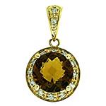 Prima   Whiskey Quartz & Diamond Pendant