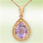 Prima 14k Rose  Gemstone Pendant