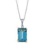 Prima 14k Two Tone Gemstone Pendant