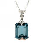 Prima 14k Two Tone Gemstone Pendant