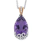 Prima 14k Two Tone Gemstone Pendant