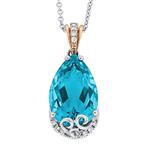 Prima 14k Two Tone  Gemstone Pendant