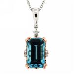 Prima 14k Two Tone  Gemstone Pendant