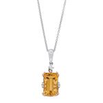 Prima 14k Two Tone Gemstone Pendant