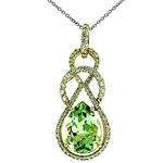 Prima 14k Two Tone Gemstone Pendant