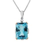 Prima 14k Two Tone Gemstone Pendant