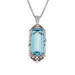 Prima 14k Two Tone Gemstone Pendant