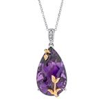 Prima 14k White And Rose Gold Gemstone Pendant