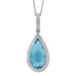 Prima 14k White Gemstone Pendant