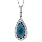 Prima 14k White Gemstone Pendant