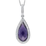 Prima 14k White Gemstone Pendant