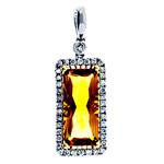 Prima 14k White Gemstone Pendant