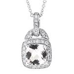 Prima 14k White Gemstone Pendant