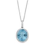 Prima 14k White Gemstone Pendant