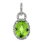 Prima 14k White Gemstone Pendant