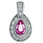 Prima 14k White Gemstone Pendant