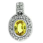 Prima 14k White Gemstone Pendant