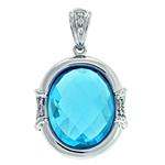 Prima 14k White Gemstone Pendant