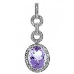 Prima 14k White Gemstone Pendant