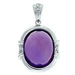 Prima 14k White Gemstone Pendant