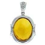 Prima 14k White Gemstone Pendant