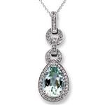 Prima 14k White Gemstone Pendant