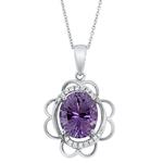 Prima 14k White Gemstone Pendant