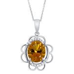 Prima 14k White Gemstone Pendant