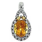 Prima 14k White Gemstone Pendant