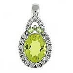 Prima 14k White Gemstone Pendant