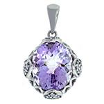 Prima 14k White Gemstone Pendant