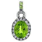 Prima 14k White Gemstone Pendant