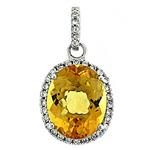 Prima 14k White Gemstone Pendant