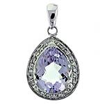 Prima 14k White Gemstone Pendant