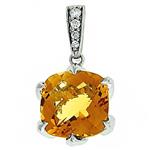 Prima 14k White Gemstone Pendant