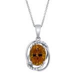 Prima 14k White  Gemstone Pendant