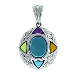 Prima 14k White Gemstone Pendant