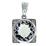 Prima 14k White Gemstone Pendant