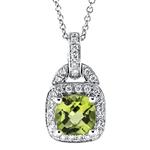 Prima 14k White  Gemstone Pendant