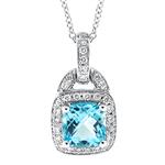 Prima 14k White  Gemstone Pendant