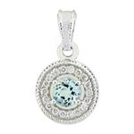 Prima 14k White Gemstone Pendant