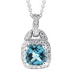 Prima 14k White Gold Gemstone Pendant