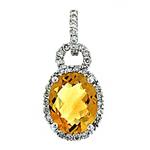 Prima 14k White Gold Gemstone Pendant