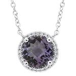 Prima 14k White Gold  Gemstone Pendant