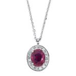 Prima 14k White Gold  Gemstone Pendant